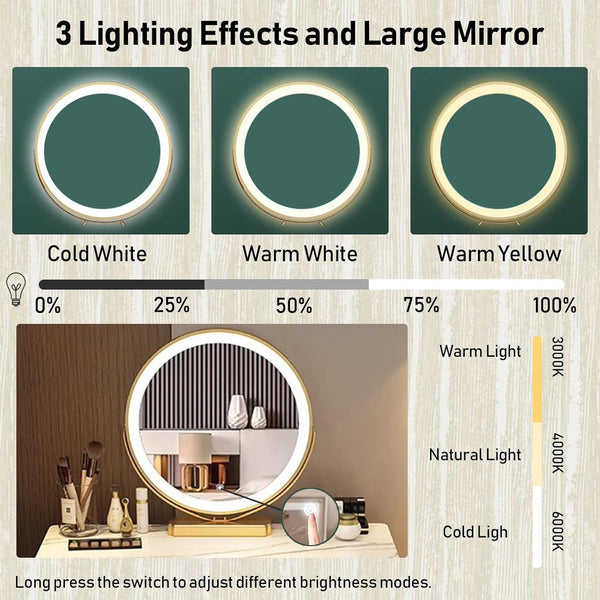 Elegant Vanity Set with LED Mirror