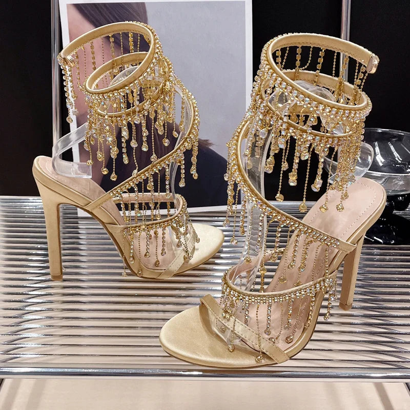Glamorous Crystal Stiletto Sandals