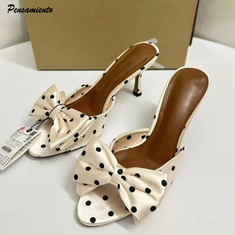 Chic Satin Bowknot Sandals