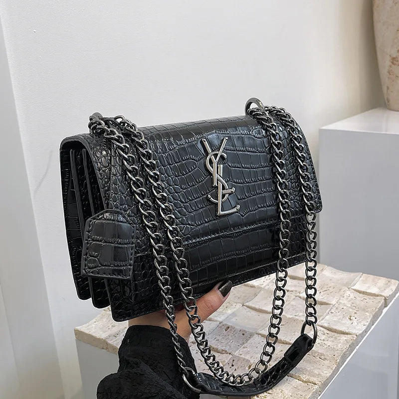 Croc Chain Shoulder Bag