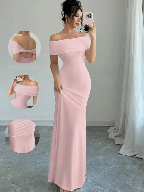 Elegant Off-Shoulder Midi Dress