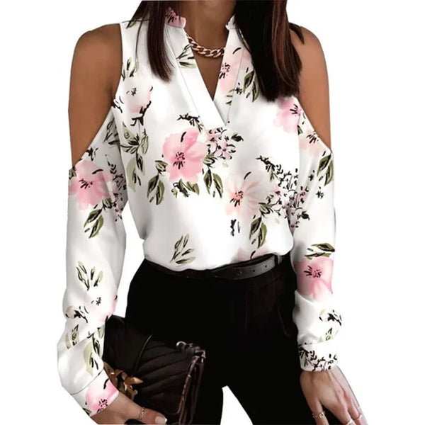 Trendy Floral Lace-Up Blouse
