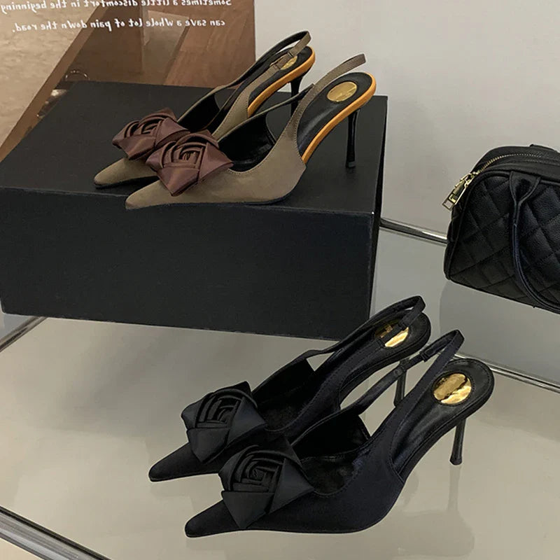 Stylish Flower Pointed Heels