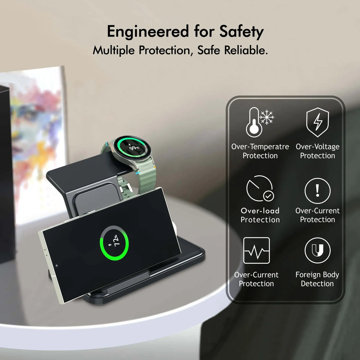 Foldable Wireless Charger Trio