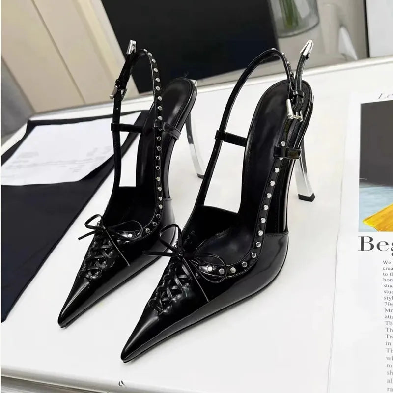 Chic Rivet Slingback Heels