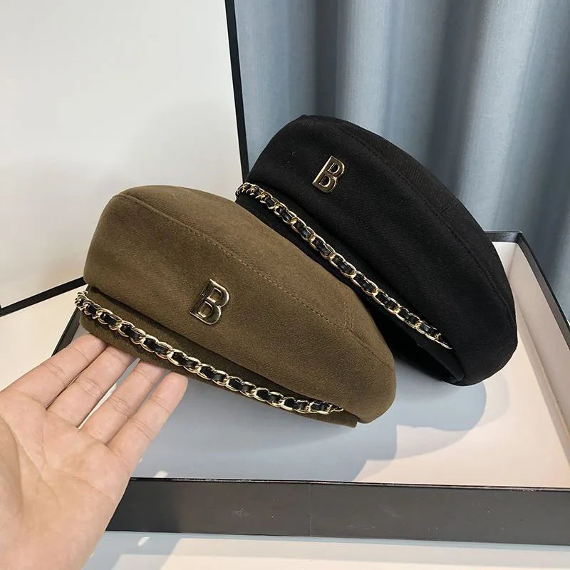 Chic Chain Beret Hat