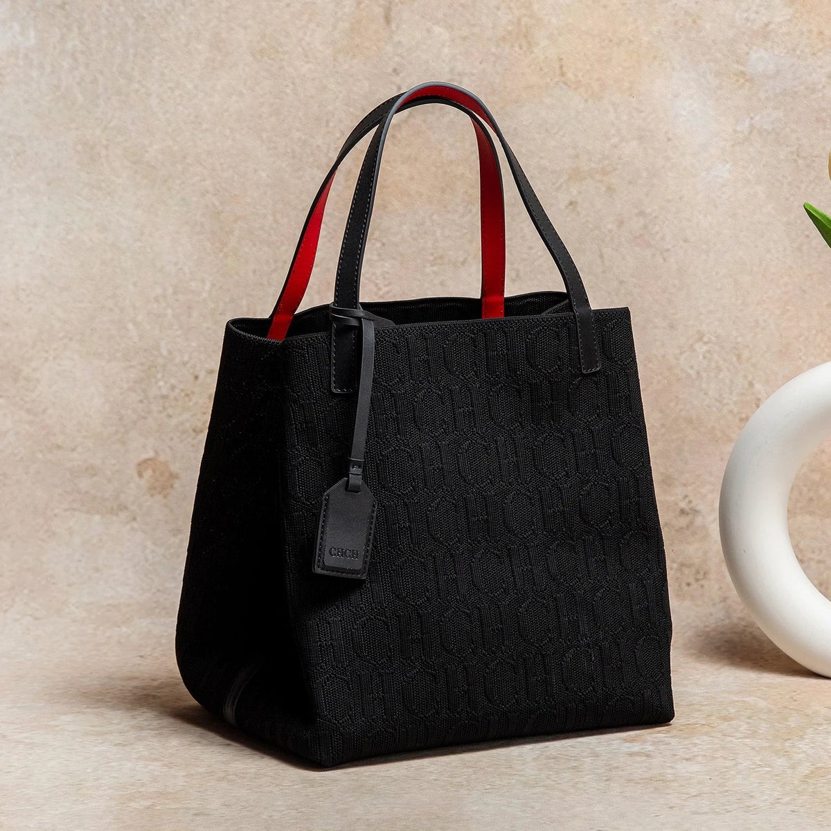 Black Chic Knitted Tote Bag