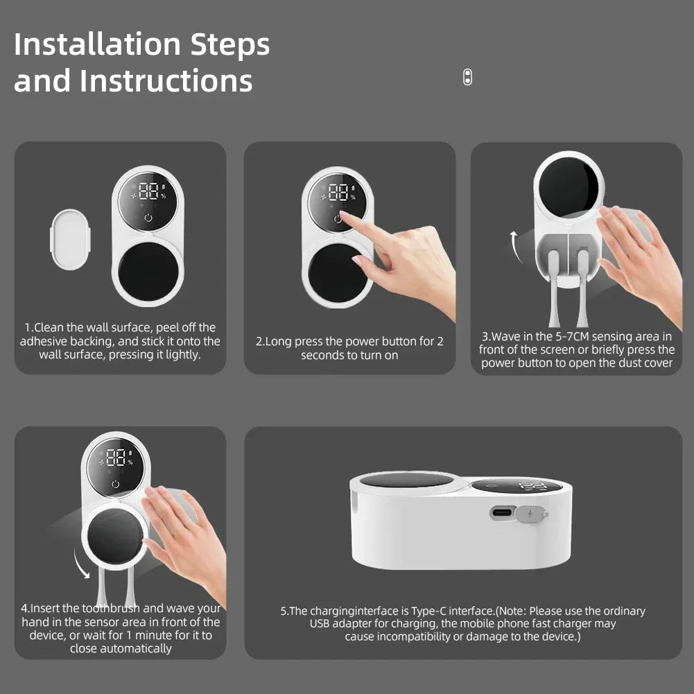 Smart Toothbrush Sanitizer Case