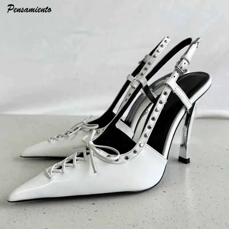 Chic Rivet Slingback Heels