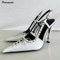 Chic Rivet Slingback Heels
