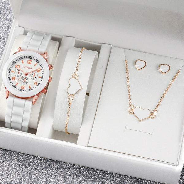 Stylish Silicone Band Watch Set