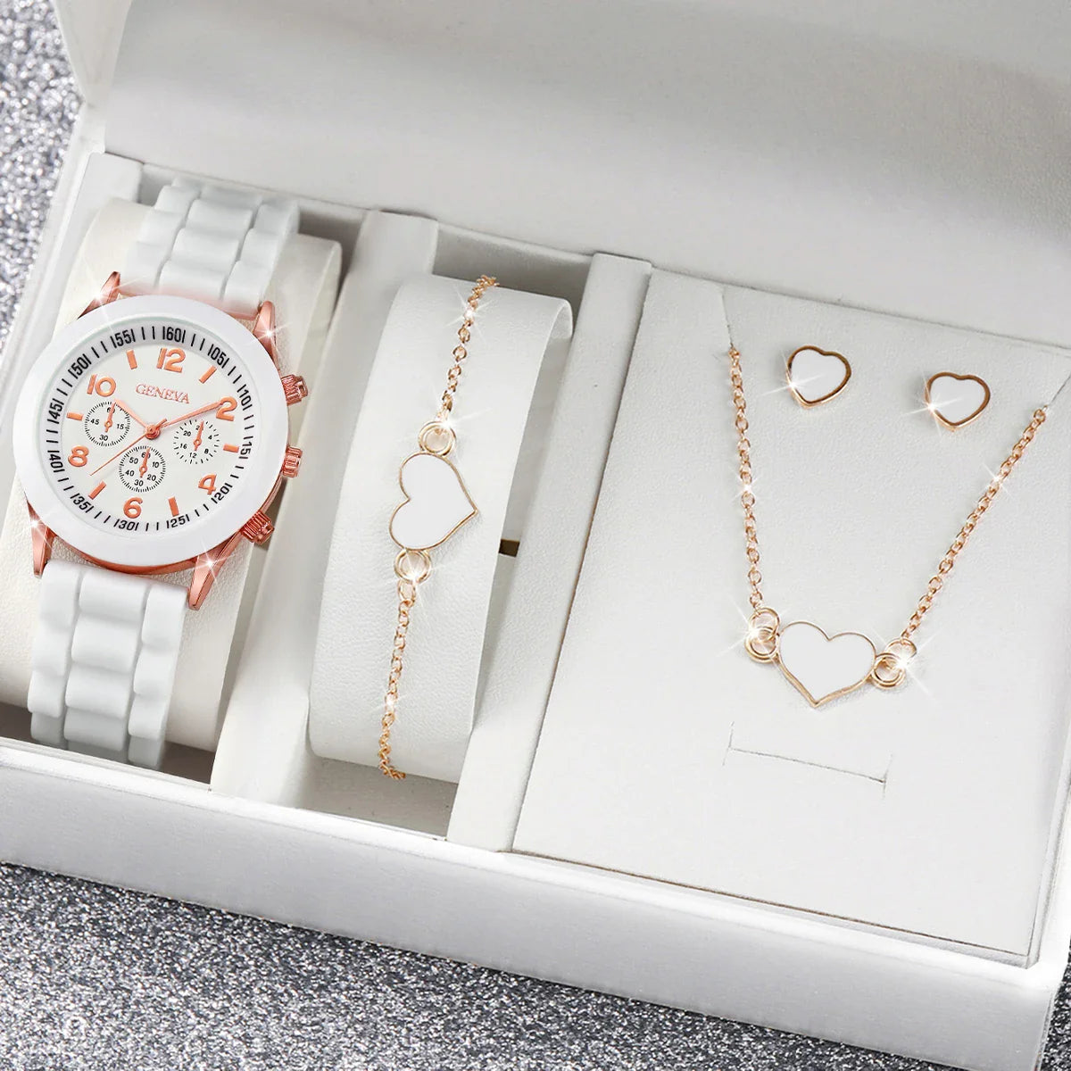 Stylish Silicone Band Watch Set