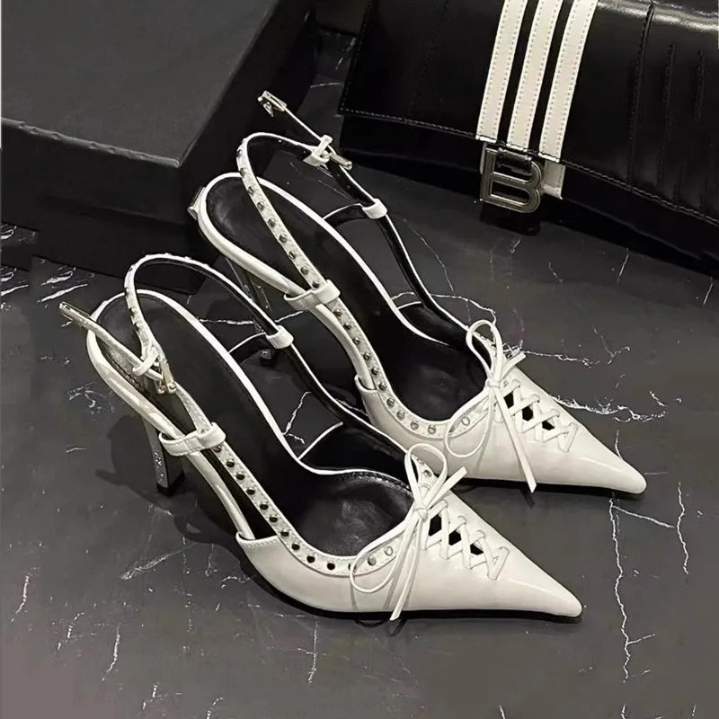 Chic Rivet Slingback Heels