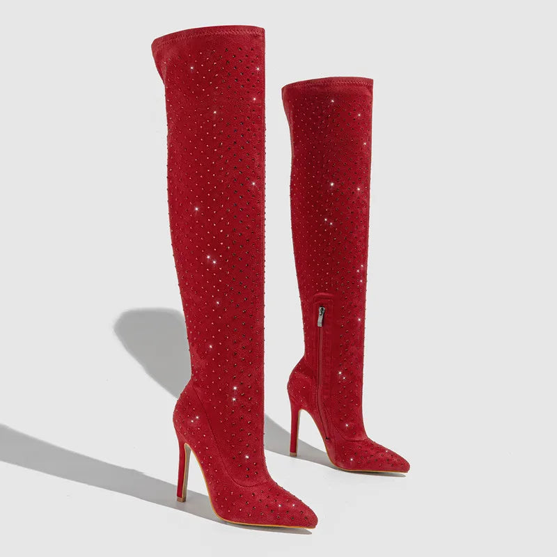 Glam Thigh-High Fashion Boots