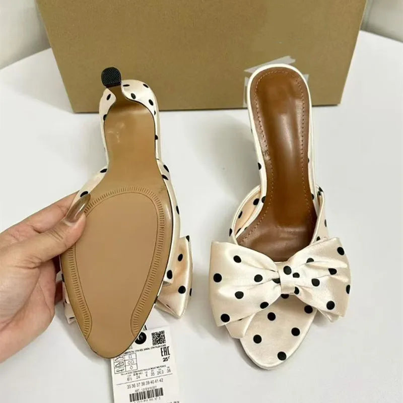 Chic Satin Bowknot Sandals