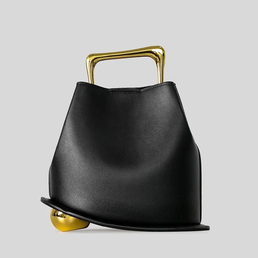 Chic Metal Bucket Clutch