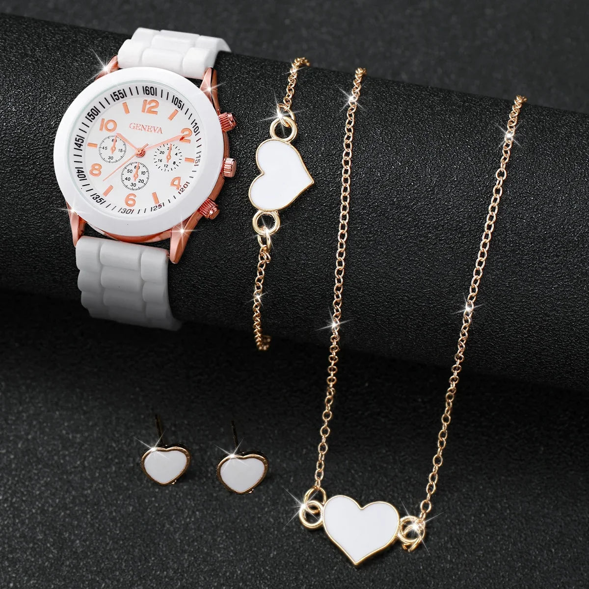 Stylish Silicone Band Watch Set