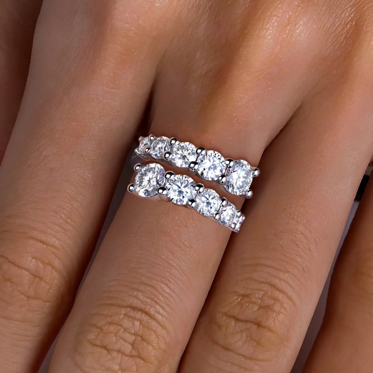 Glistening Moissanite Wedding Band