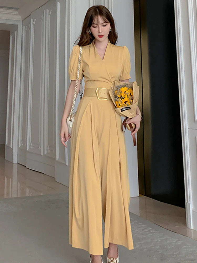 Chic Yellow Jumpsuit Delight