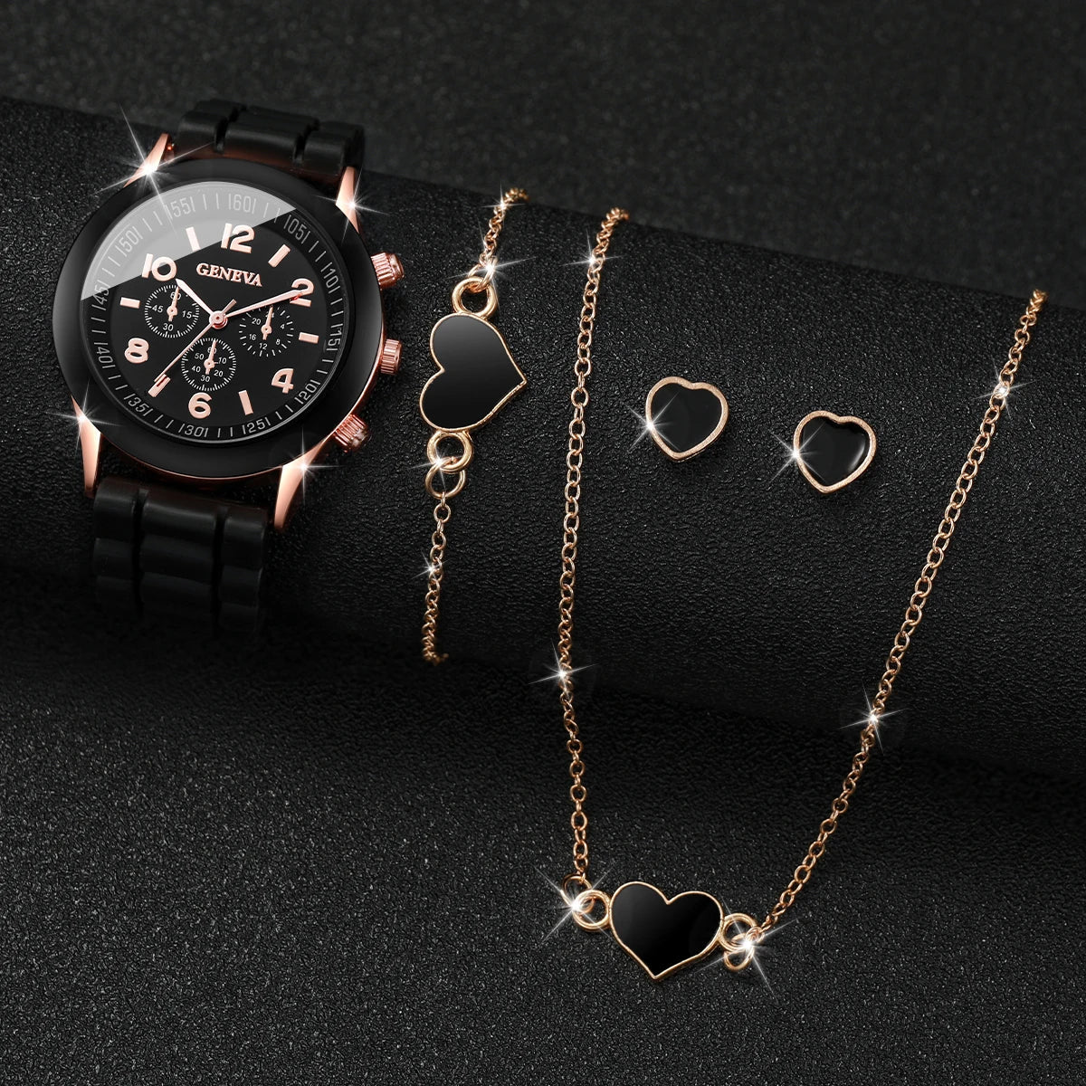 Stylish Silicone Band Watch Set