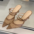 Classy strap slip on heels