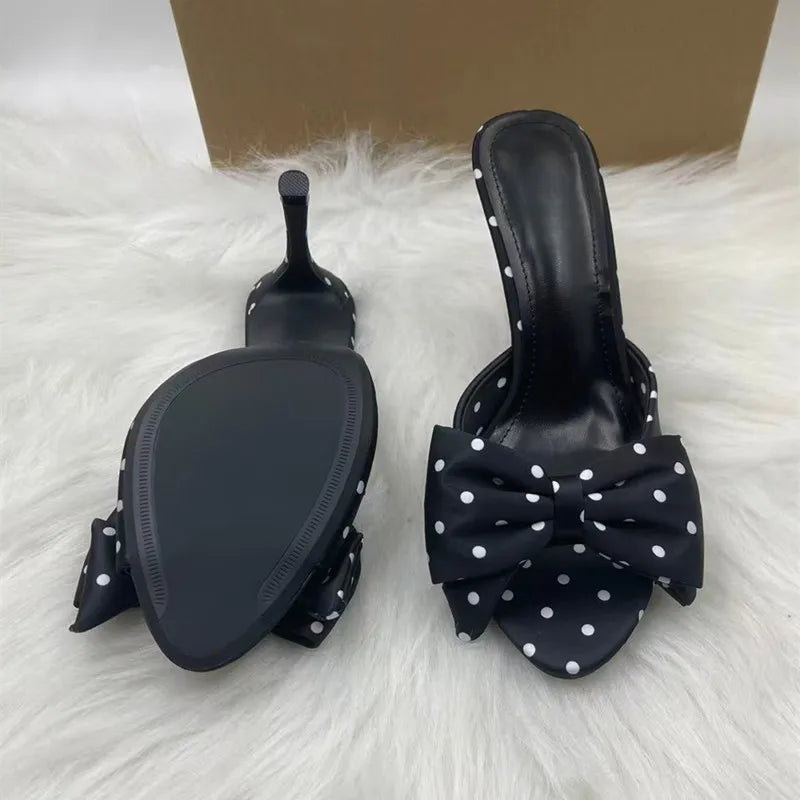 Chic Satin Bowknot Sandals