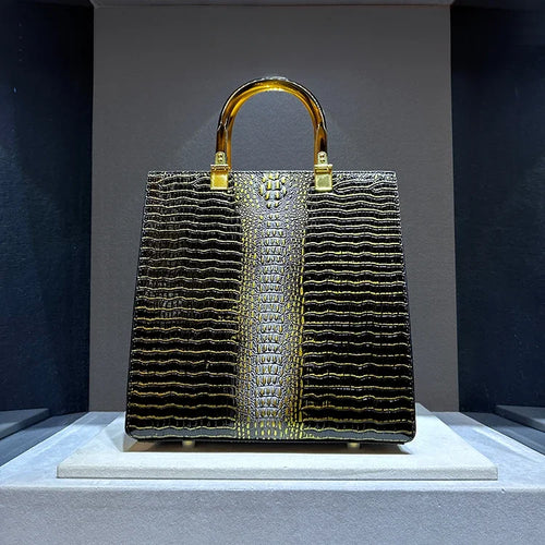 Chic Crocodile Leather Handbag