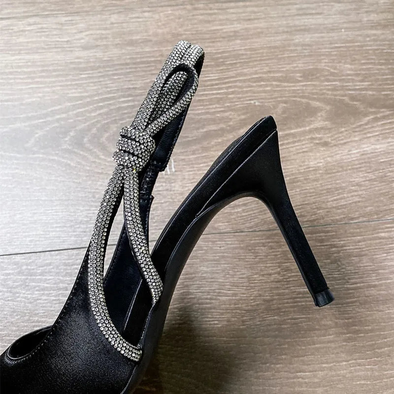 Elegant Rhinestone Slingbacks