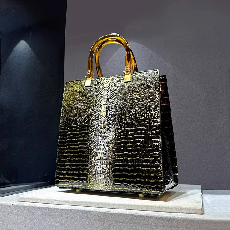 Chic Crocodile Leather Handbag