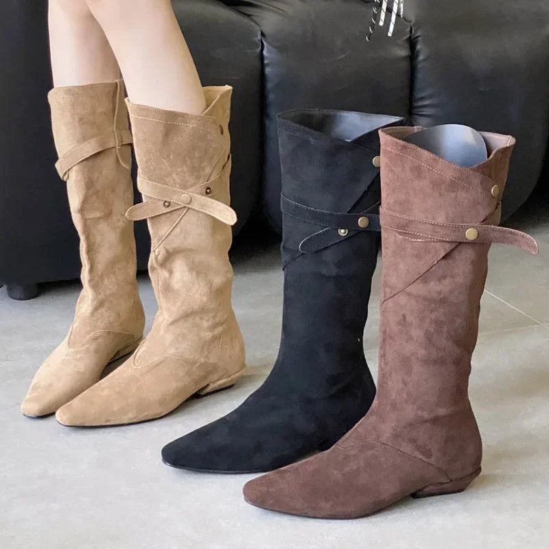 Vintage Chic Knee-High Boots