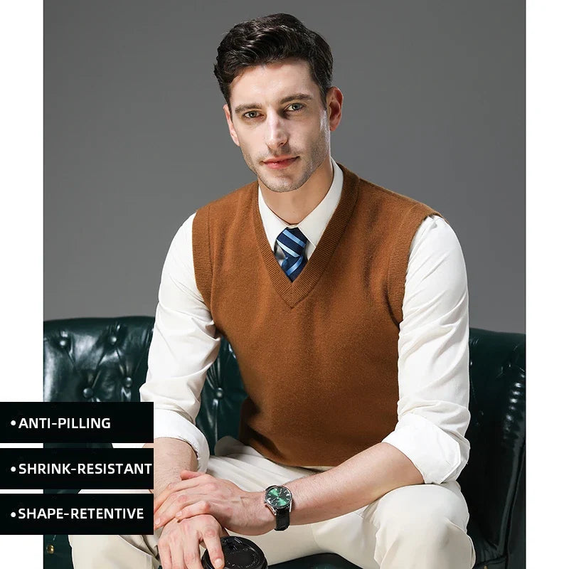 Warm V-Neck Men's Sweater Vest