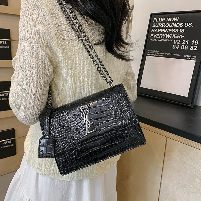 Croc Chain Shoulder Bag