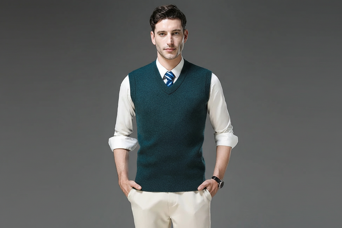 Warm V-Neck Men's Sweater Vest