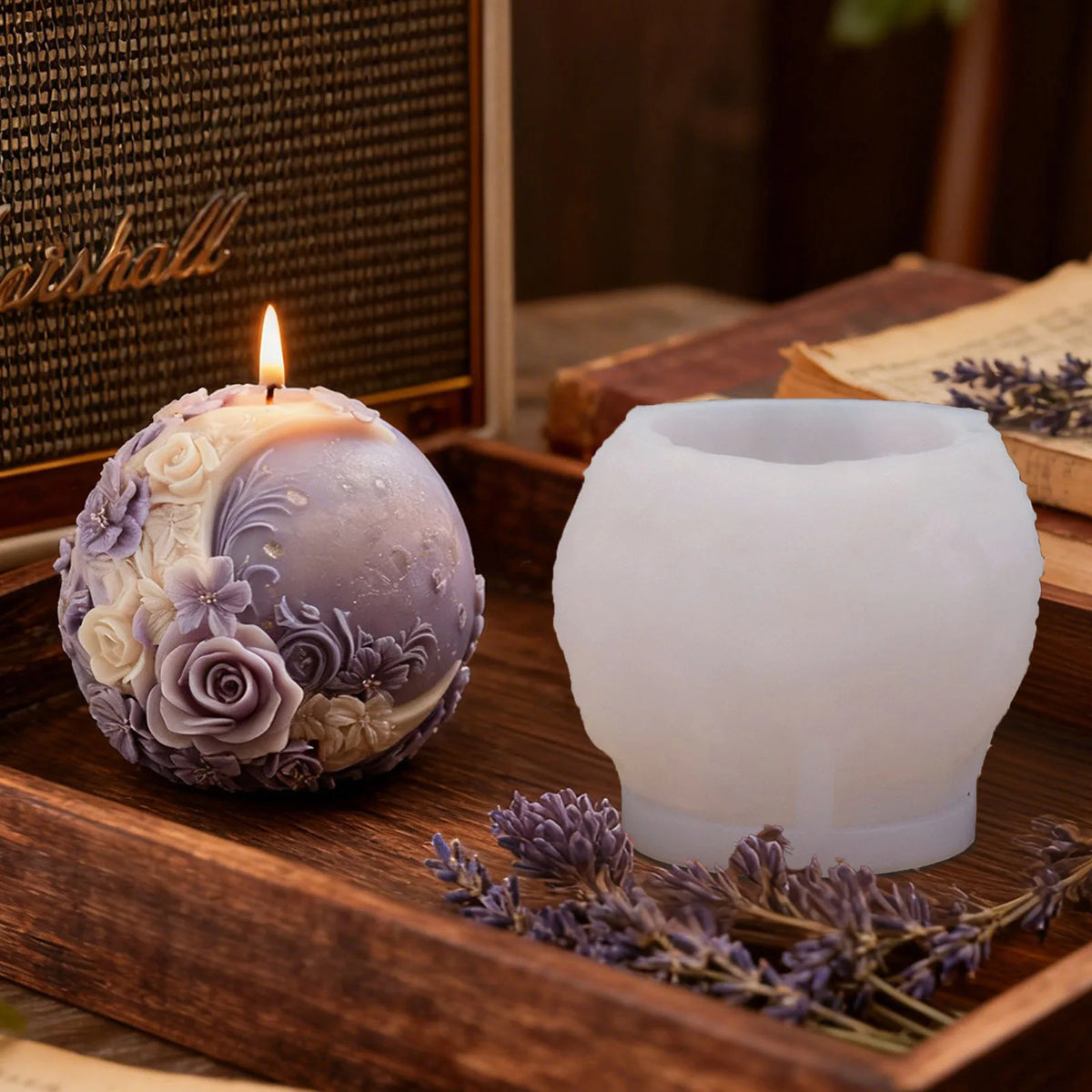 Floral Moon Candle Mold