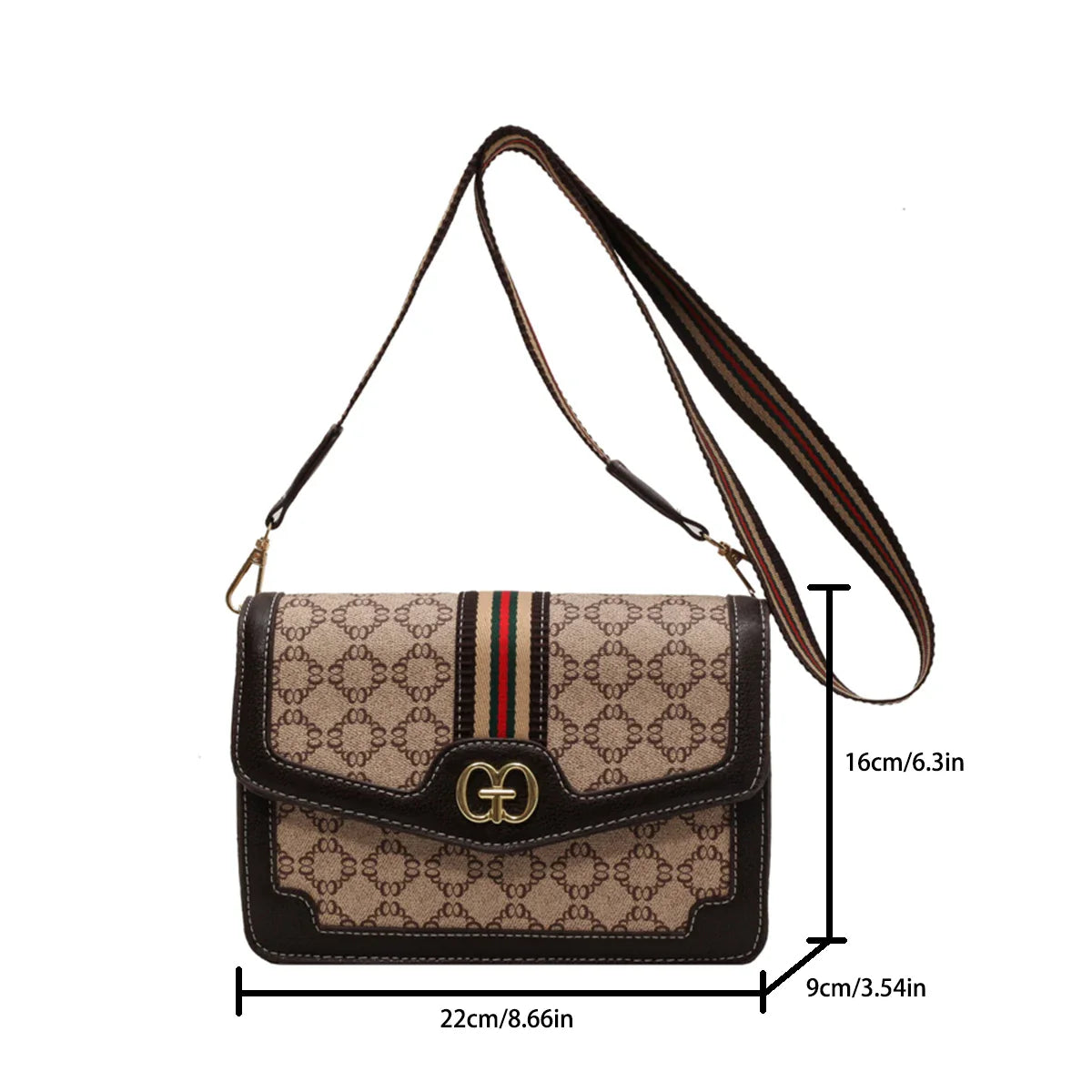 Chic Geometric Print Shoulder Bag