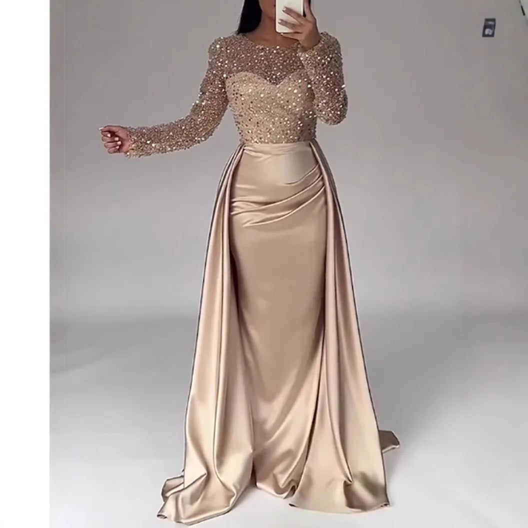 Glamorous Rose Gold Evening Gown