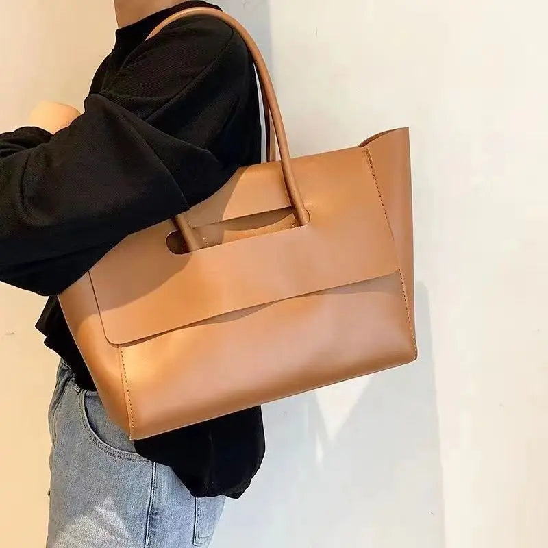 Classic  Style Leather Tote Bag