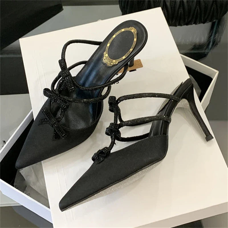 Elegant Crystal Bowknot Heels