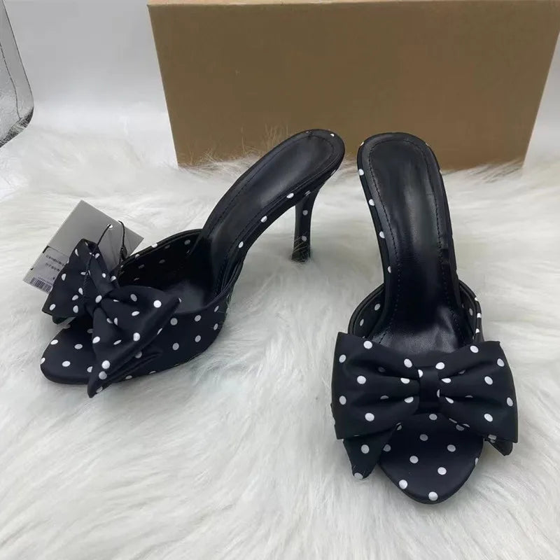 Chic Satin Bowknot Sandals