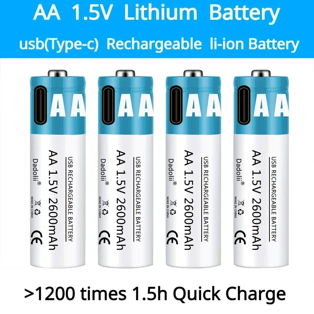 Powerful USB Rechargeable Batteries