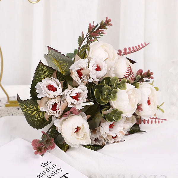 Charming Silk Peony Blossoms