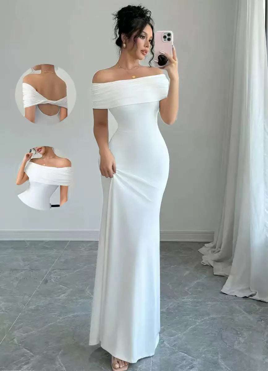Elegant Off-Shoulder Midi Dress