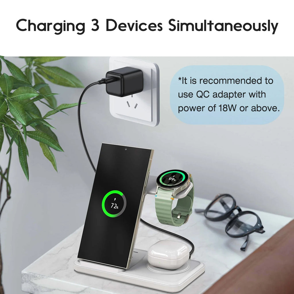 Foldable Wireless Charger Trio
