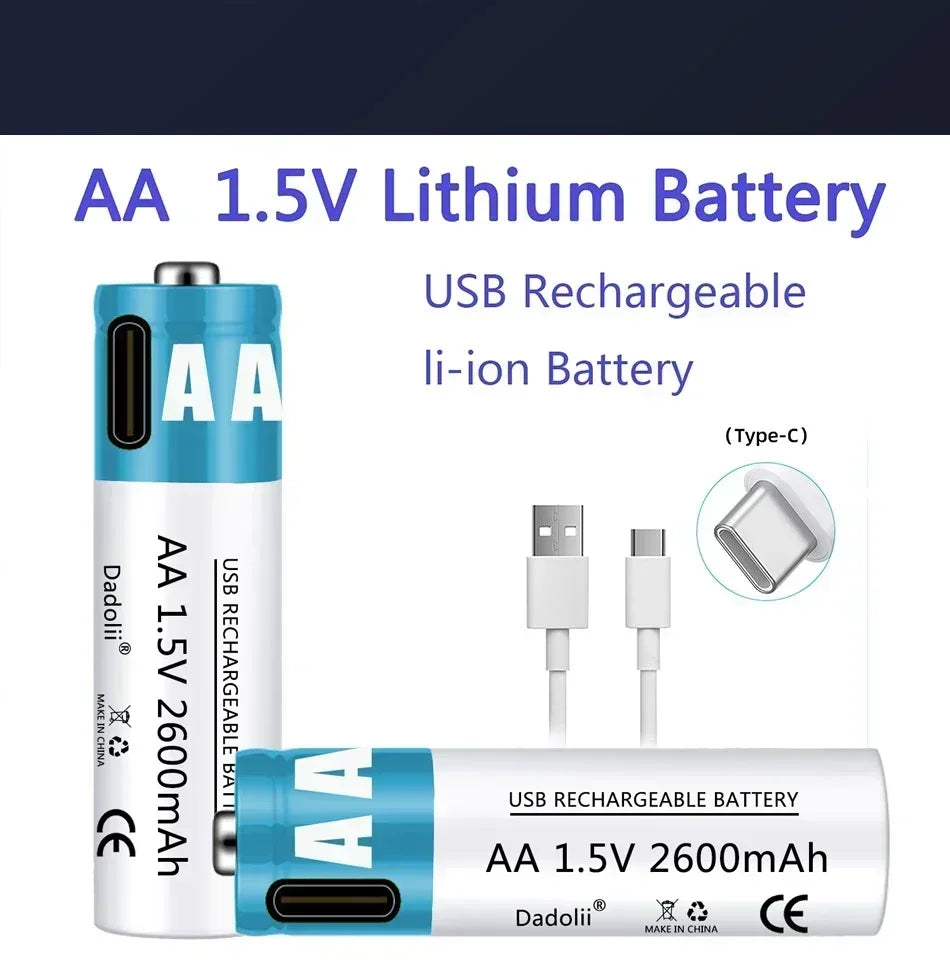 Powerful USB Rechargeable Batteries