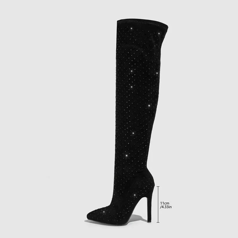 Glam Thigh-High Fashion Boots