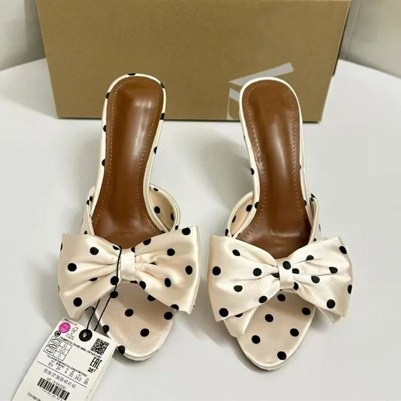 Chic Satin Bowknot Sandals