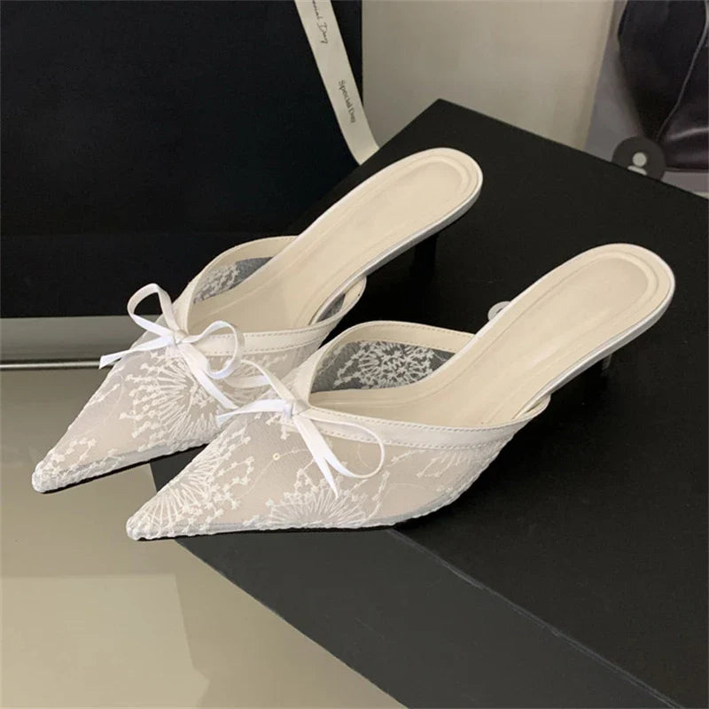 Elegant Butterfly Knot Mules